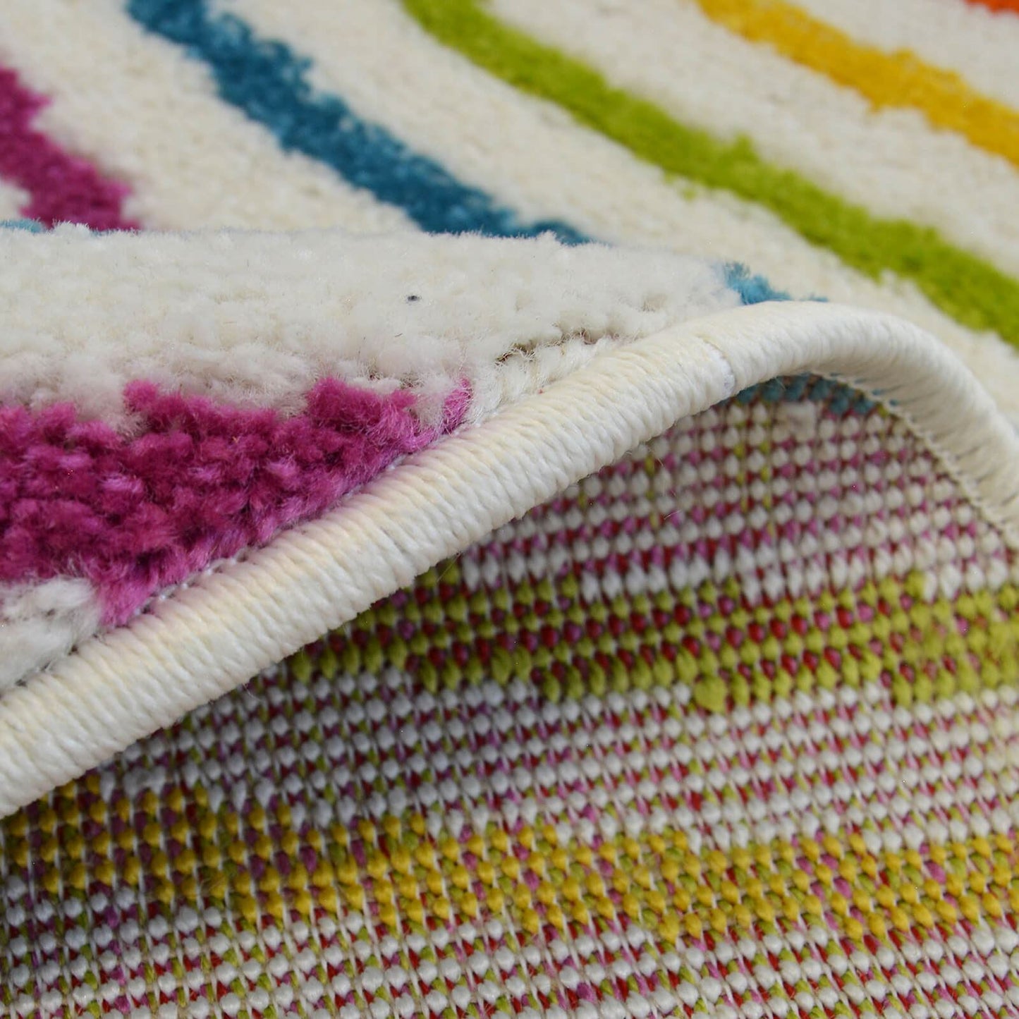 Colour Pop Wave Kids Multi Rug - 100 X 100cm (3ft 2" x 3ft 2")