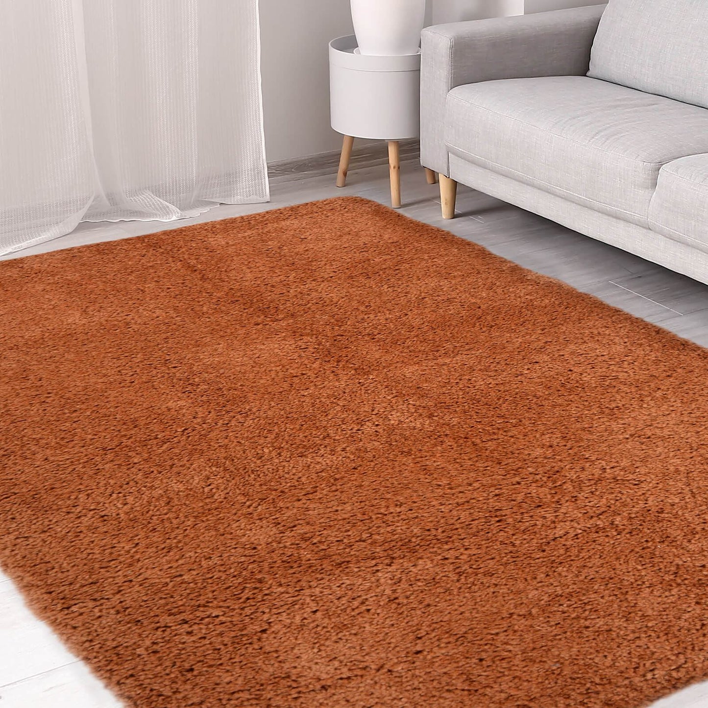 Snug Terracotta Plain Rug