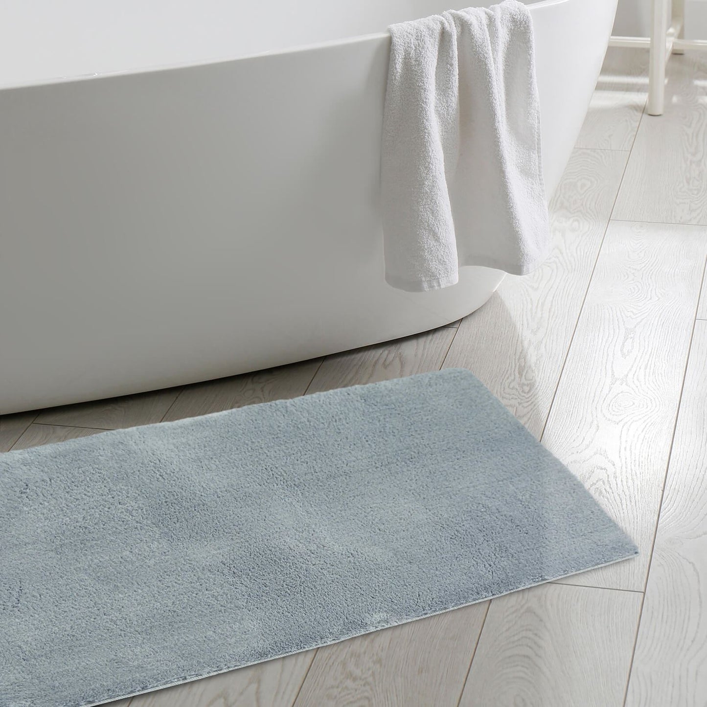 Royale Bathmat Grey Plain Rug - 050 X 070cm (1ft 6" x 3ft 0")