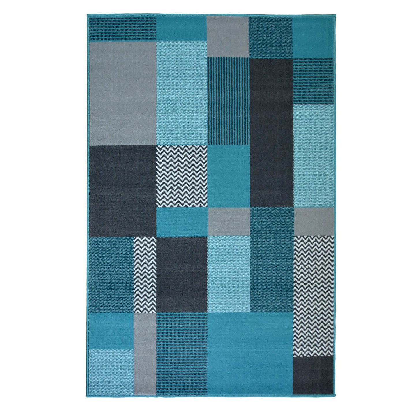 Maestro Montreal Teal Blocks Rug