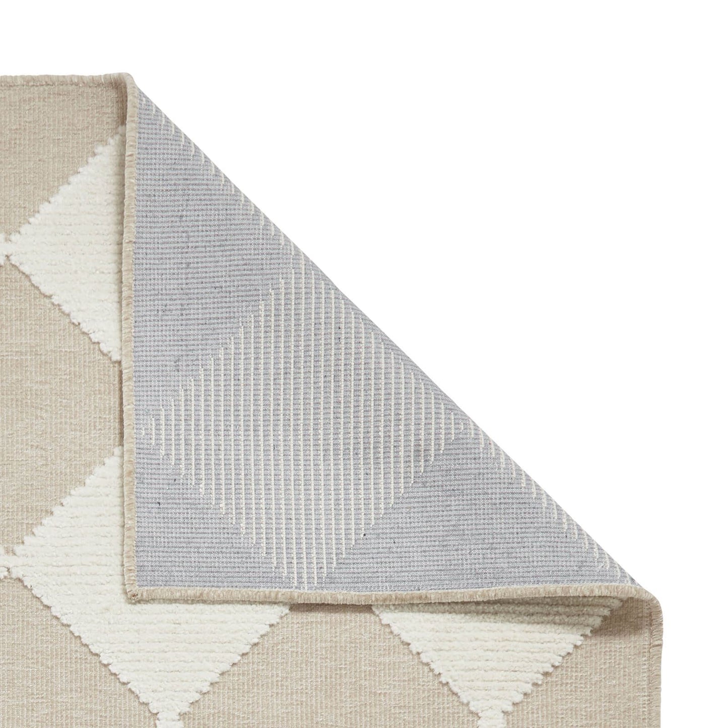 Lyna J0529 Beige/White Washable Rug - 200 x 290cm (6ft 6" x 9ft 6")