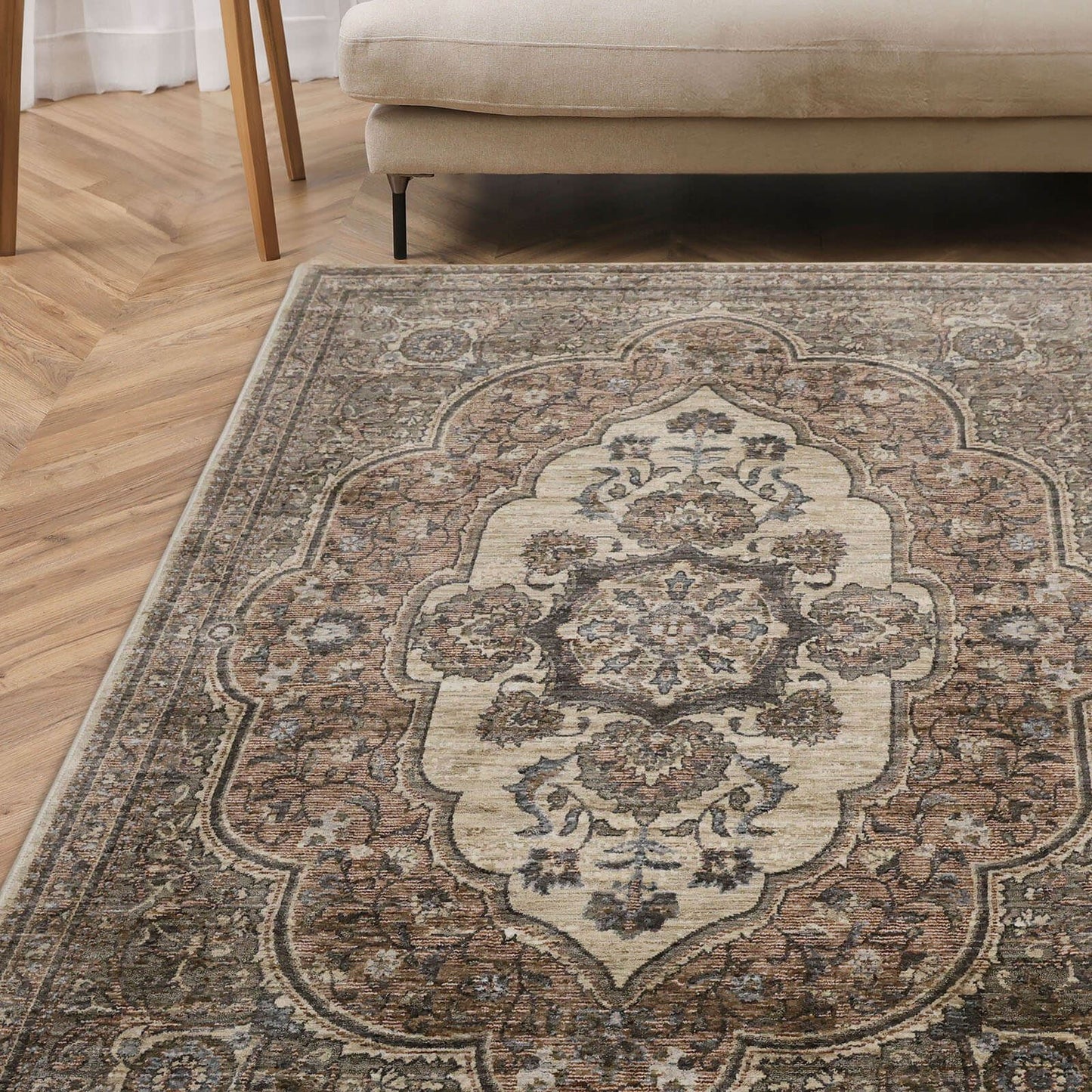 Raja Medallion Terracotta Classical Rug