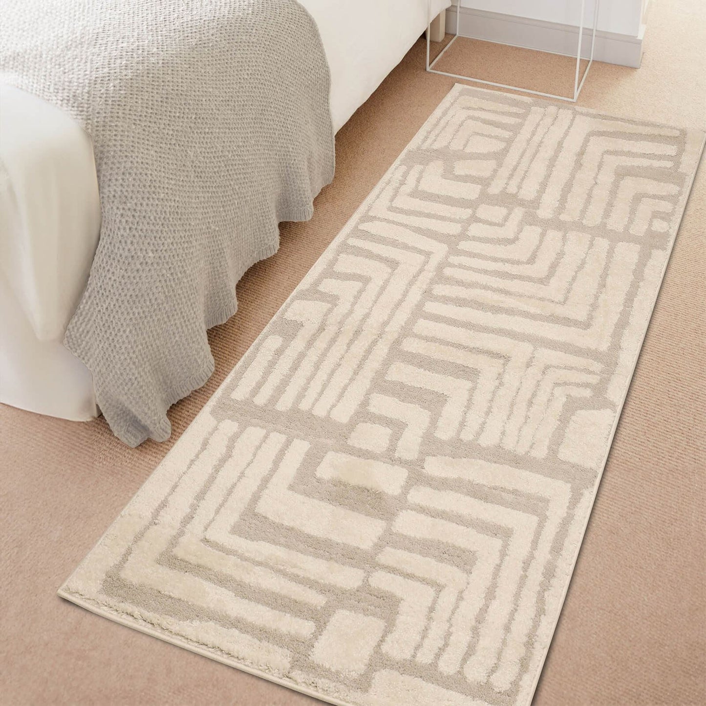 Ava Illusion Cream Semi Plain Rug