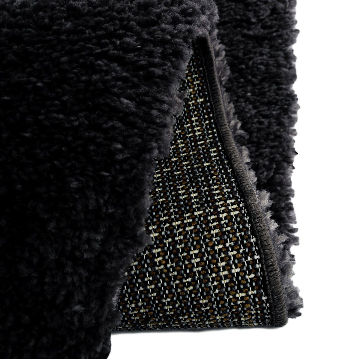 Snug Black Plain Rug
