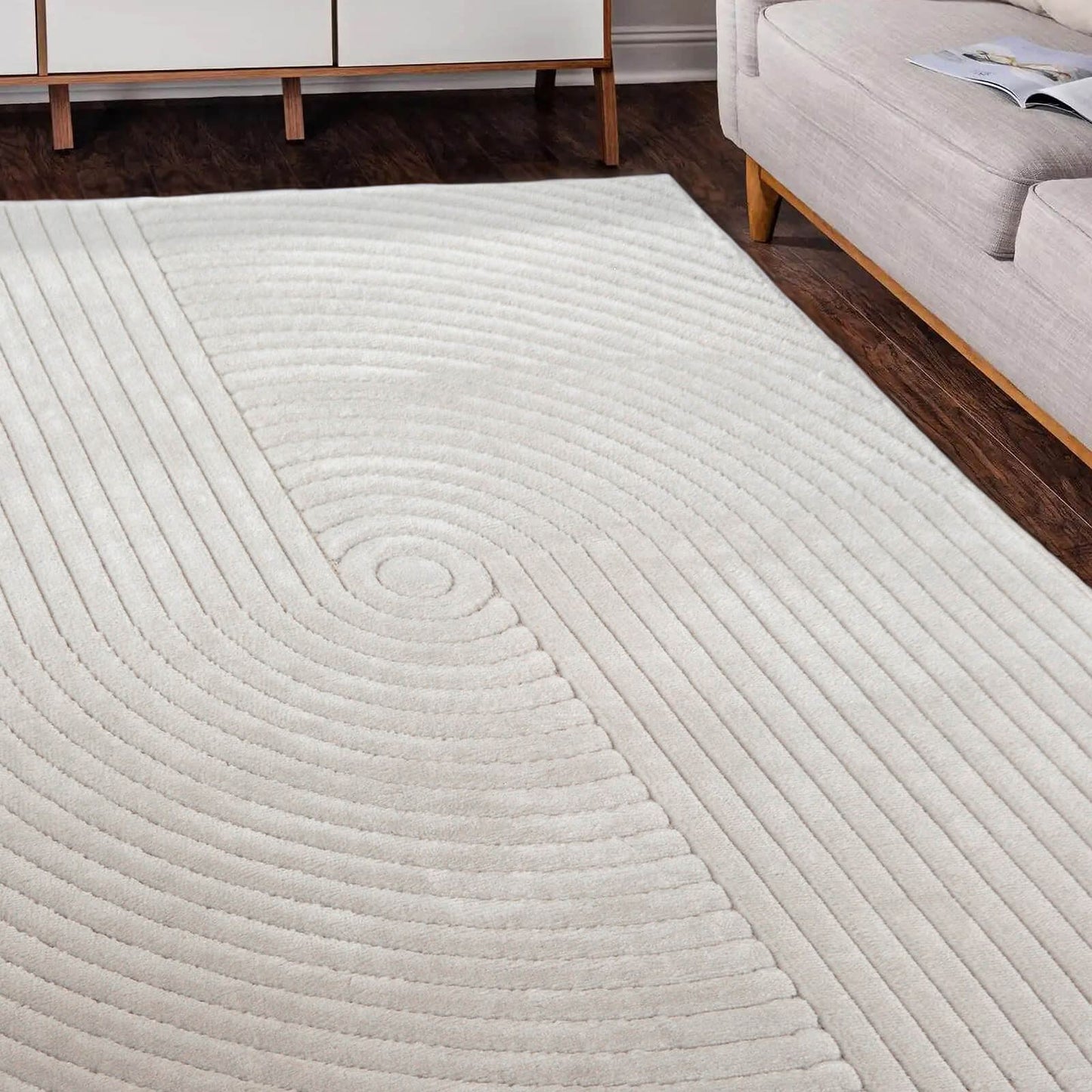 Malmo Knot White Contemporary Rug