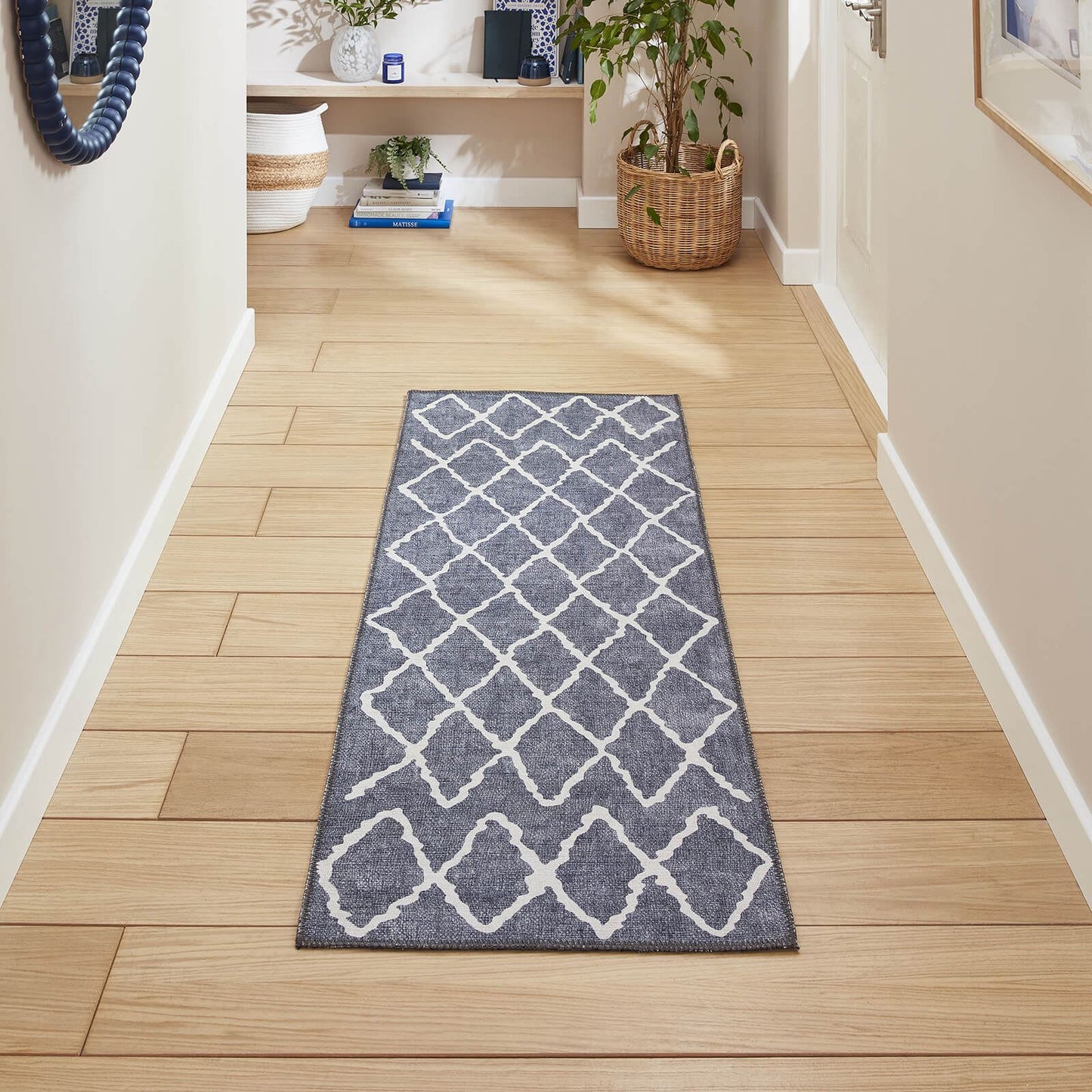Coral H1060 Blue Berber Washable Rug