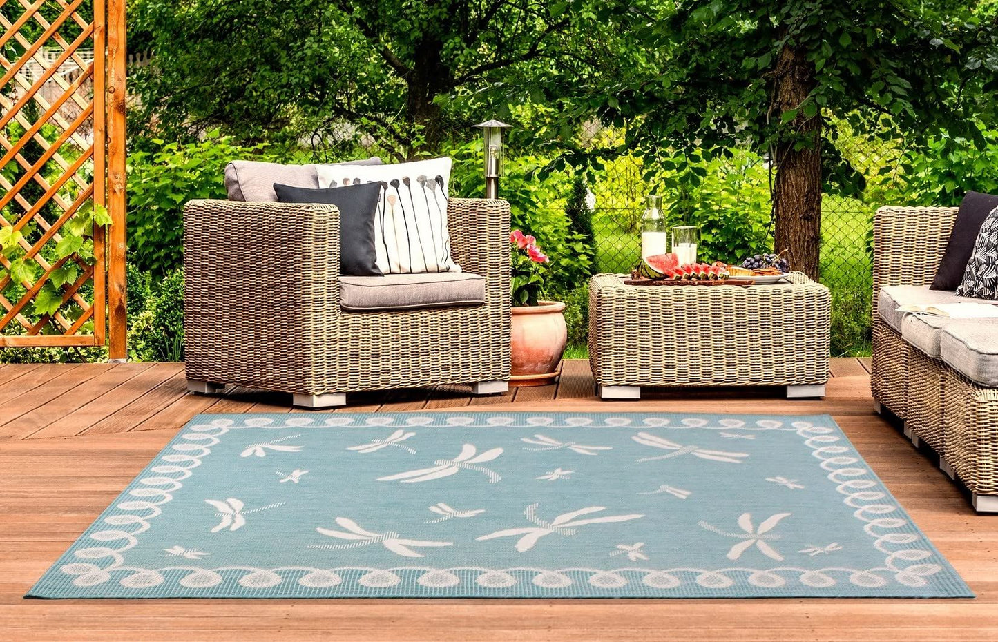 Terrace Dragonfly Teal Rugs