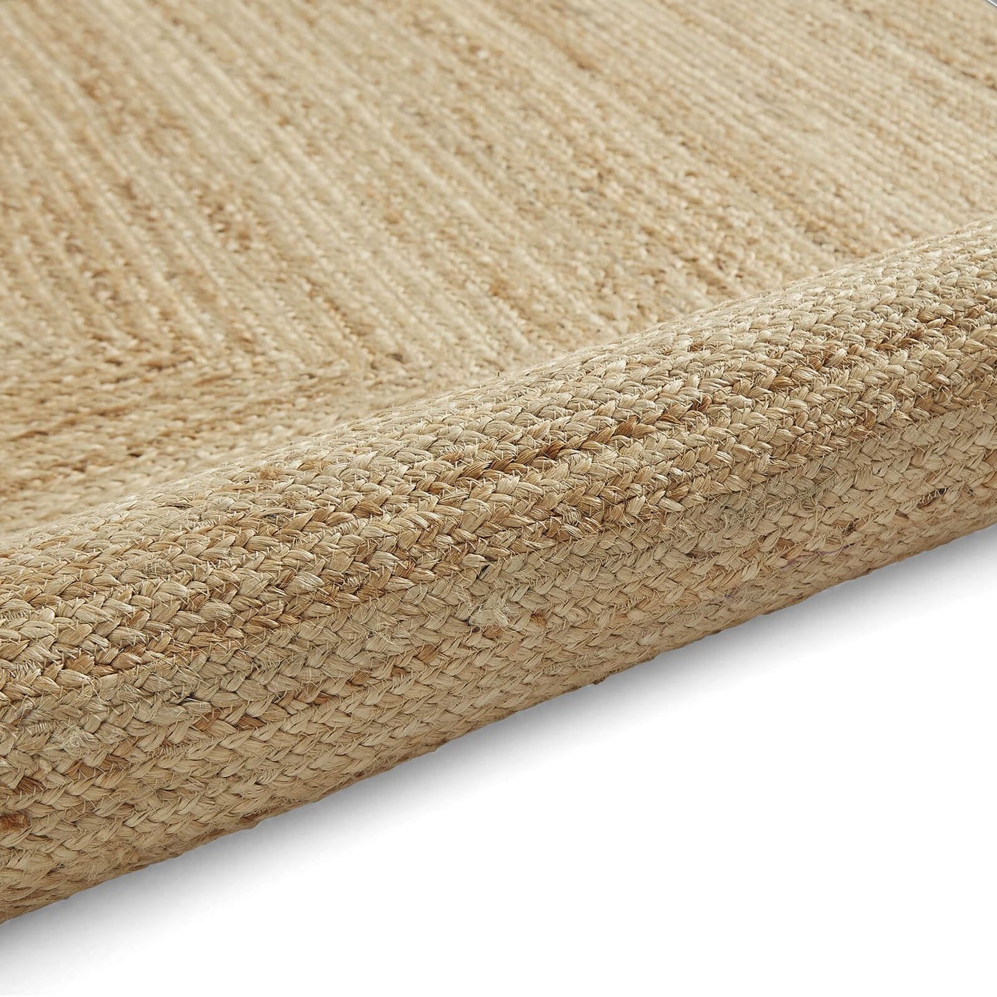 Savannah Jute Scallop Black Natural Rug - 200 x 290cm (6ft 6" x 9ft 6")
