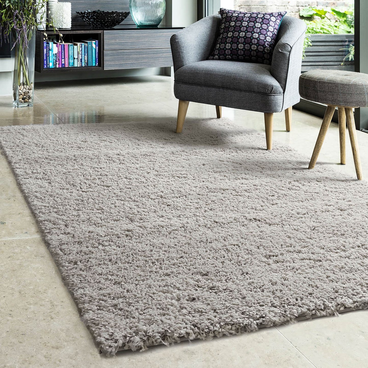 Jazz Shaggy Light Natural Plain Rug