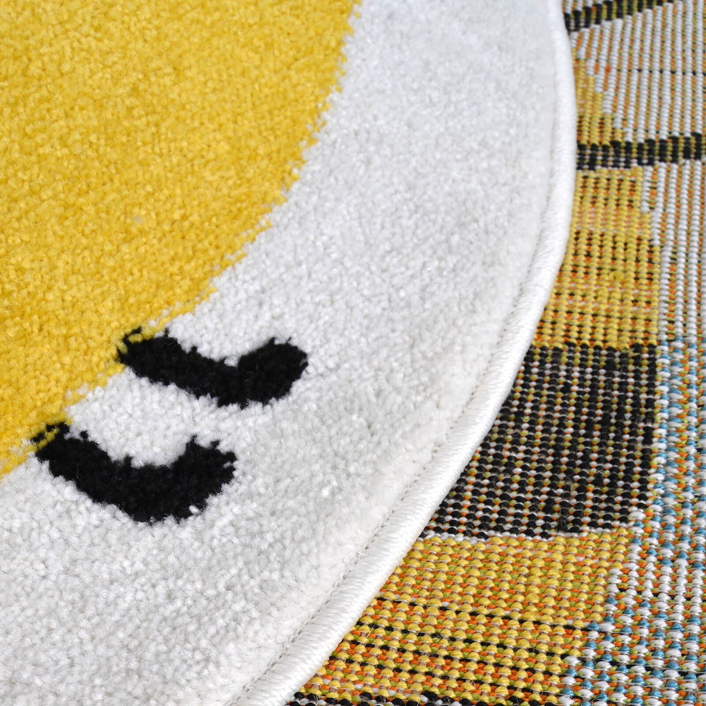 Colour Pop Bee Cream Kids Rug - 100 X 100cm (3ft 2" x 3ft 2")