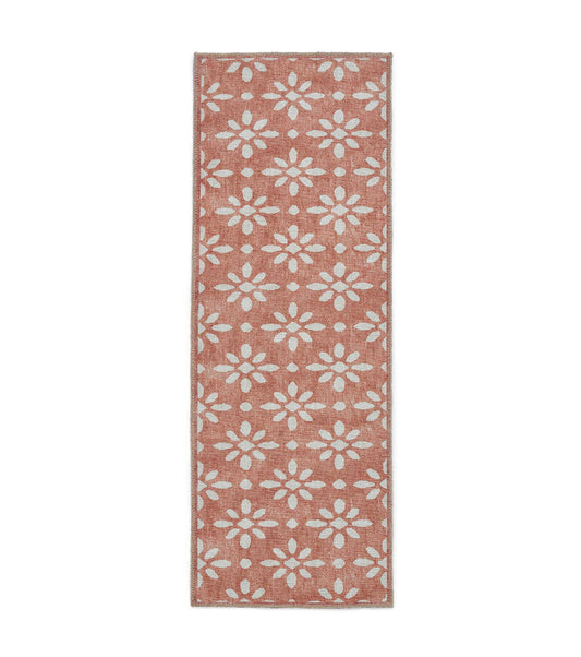 Coral H1062 Orange Modern Washable Rug