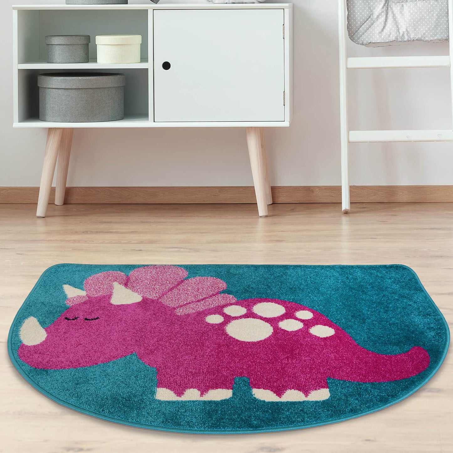 Colour Pop Dino Pink Kids Rug - 080 X 120cm (2ft 6" x 4ft 0")