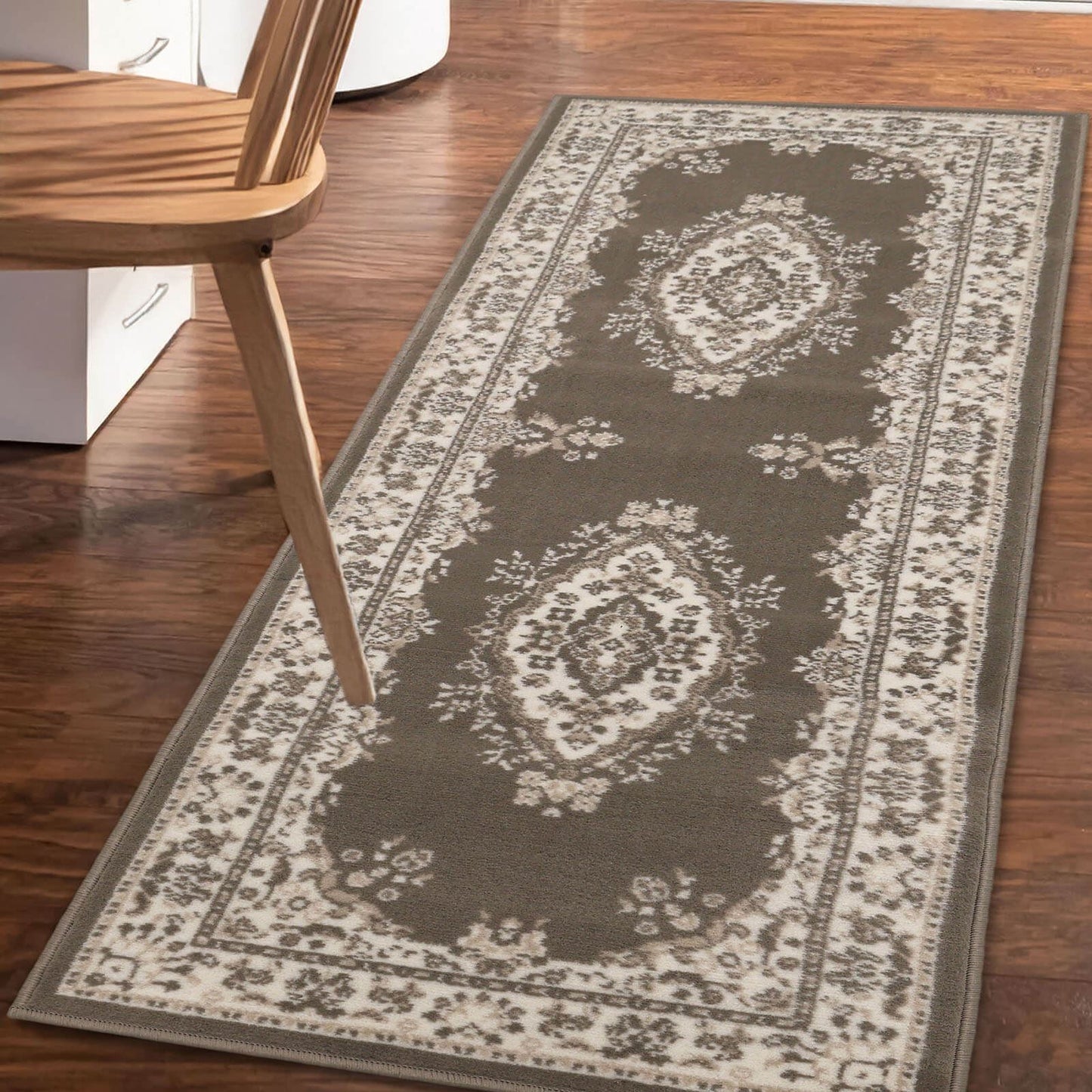 Maestro Taupe Traditional Rug - 067 X 300cm Hall Runner