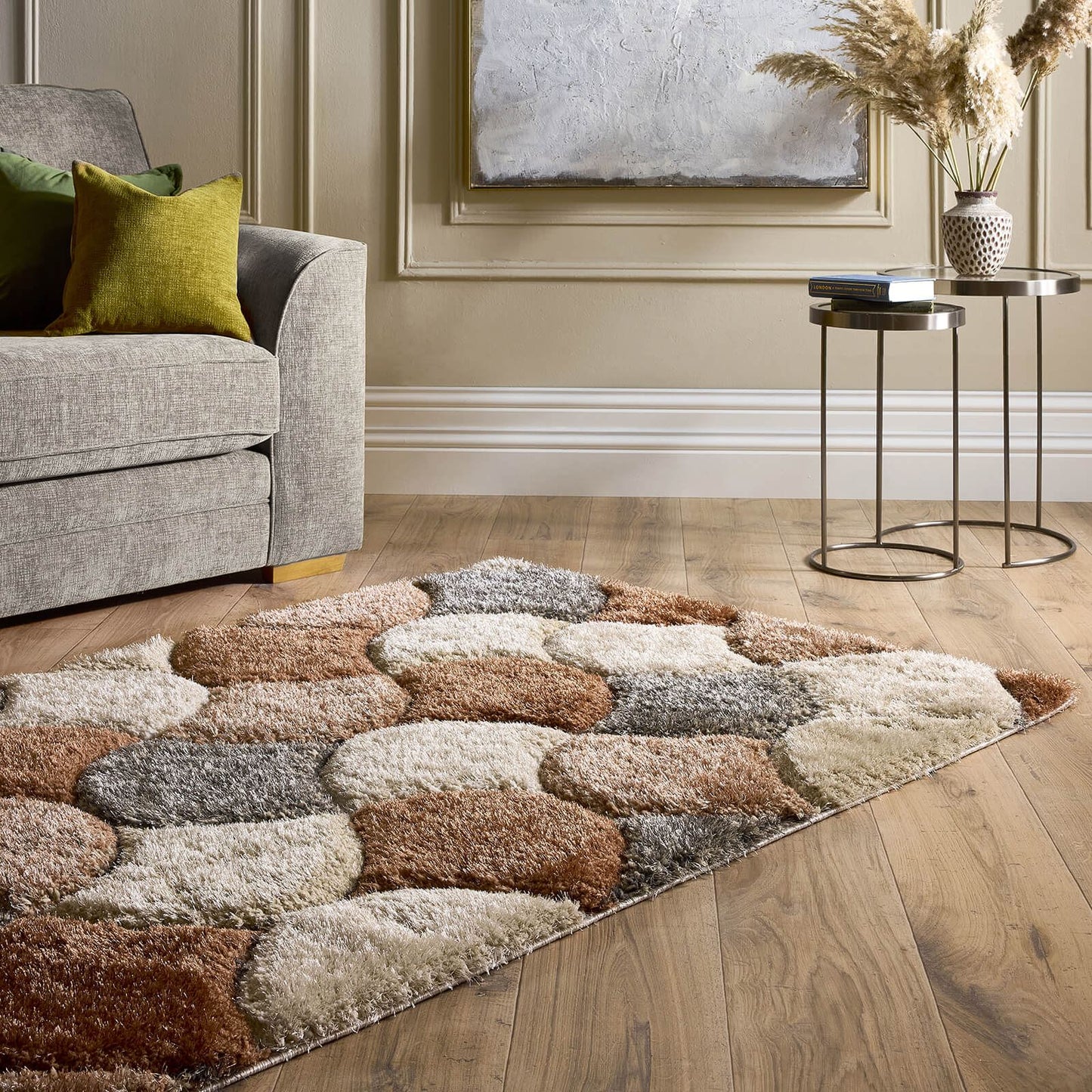 Origins 3D Scallop Ox Red Terracotta Rug