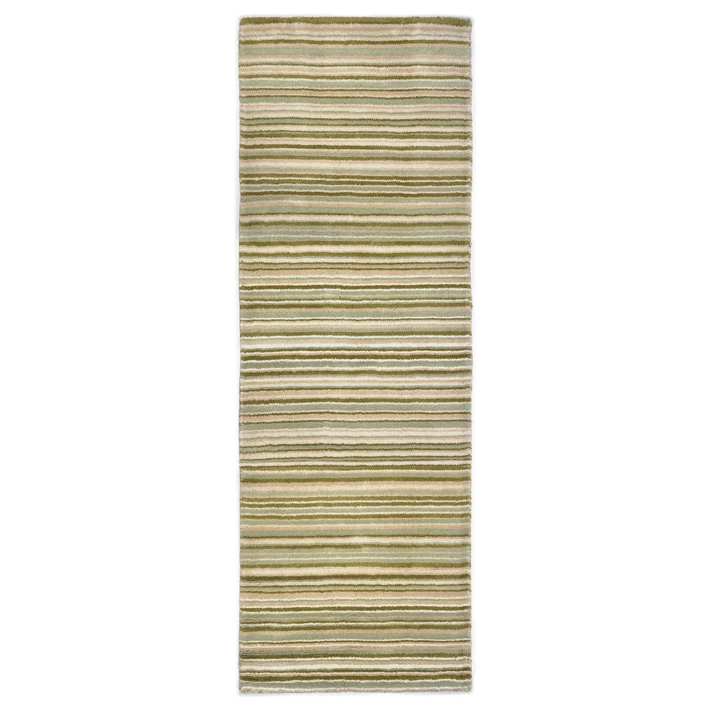 Origins Fine Stripes Green Rug - 67 x 200cm Hall Runner