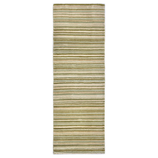 Origins Fine Stripes Green Rug - 67 x 200cm Hall Runner