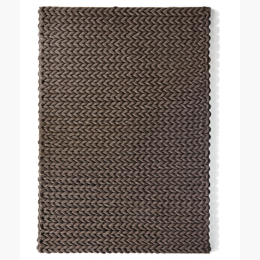 Contemporary Urbane Hand Woven Knitted Pile Modern Chocolate Rugs 80X150Cm