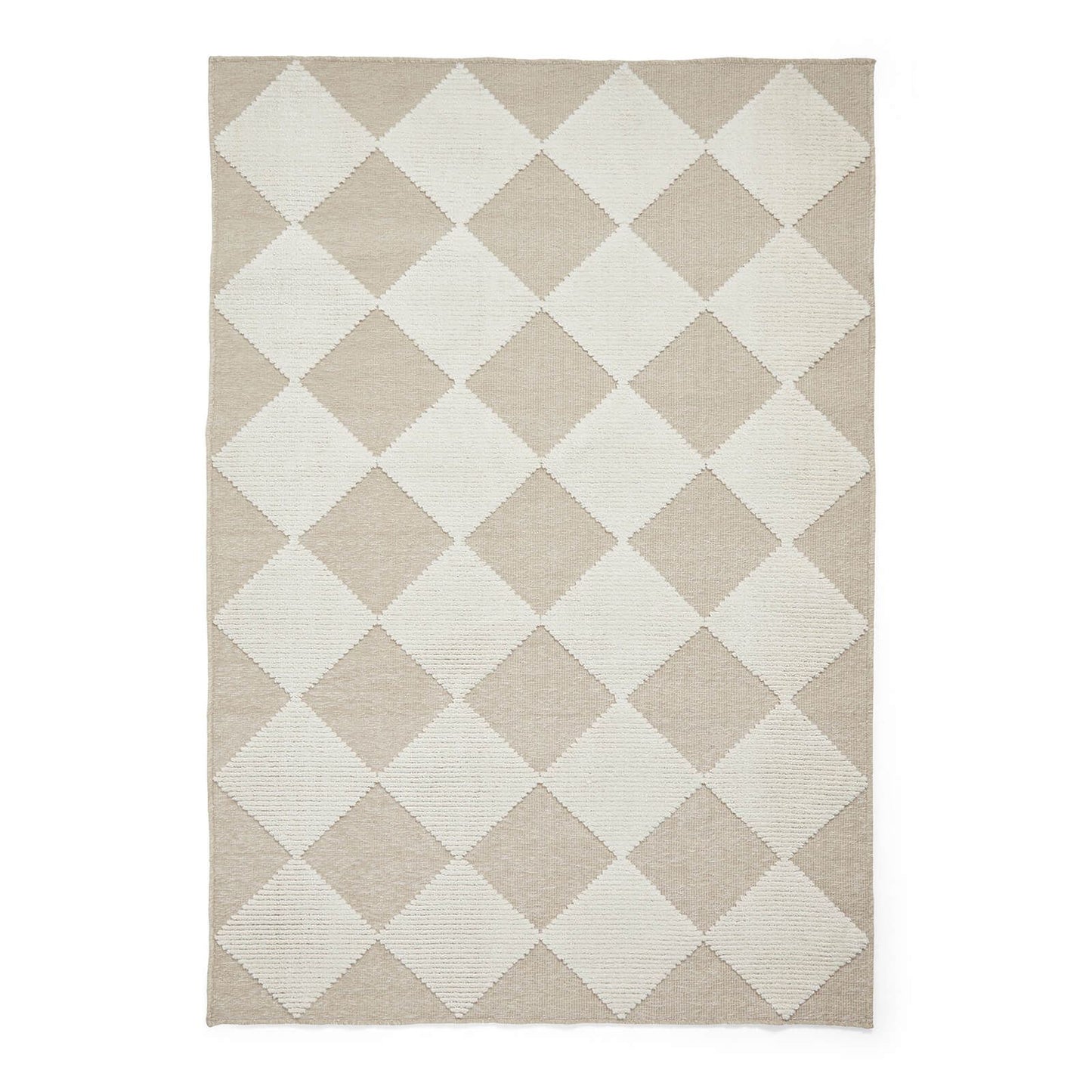 Lyna J0529 Beige/White Washable Rug - 200 x 290cm (6ft 6" x 9ft 6")