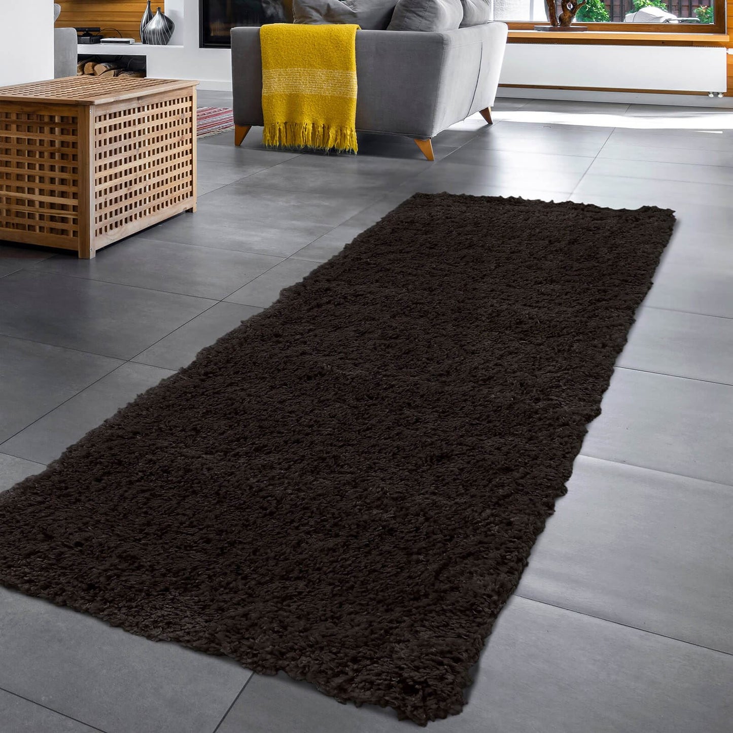 Jazz Shaggy Anthracite Plain Rug