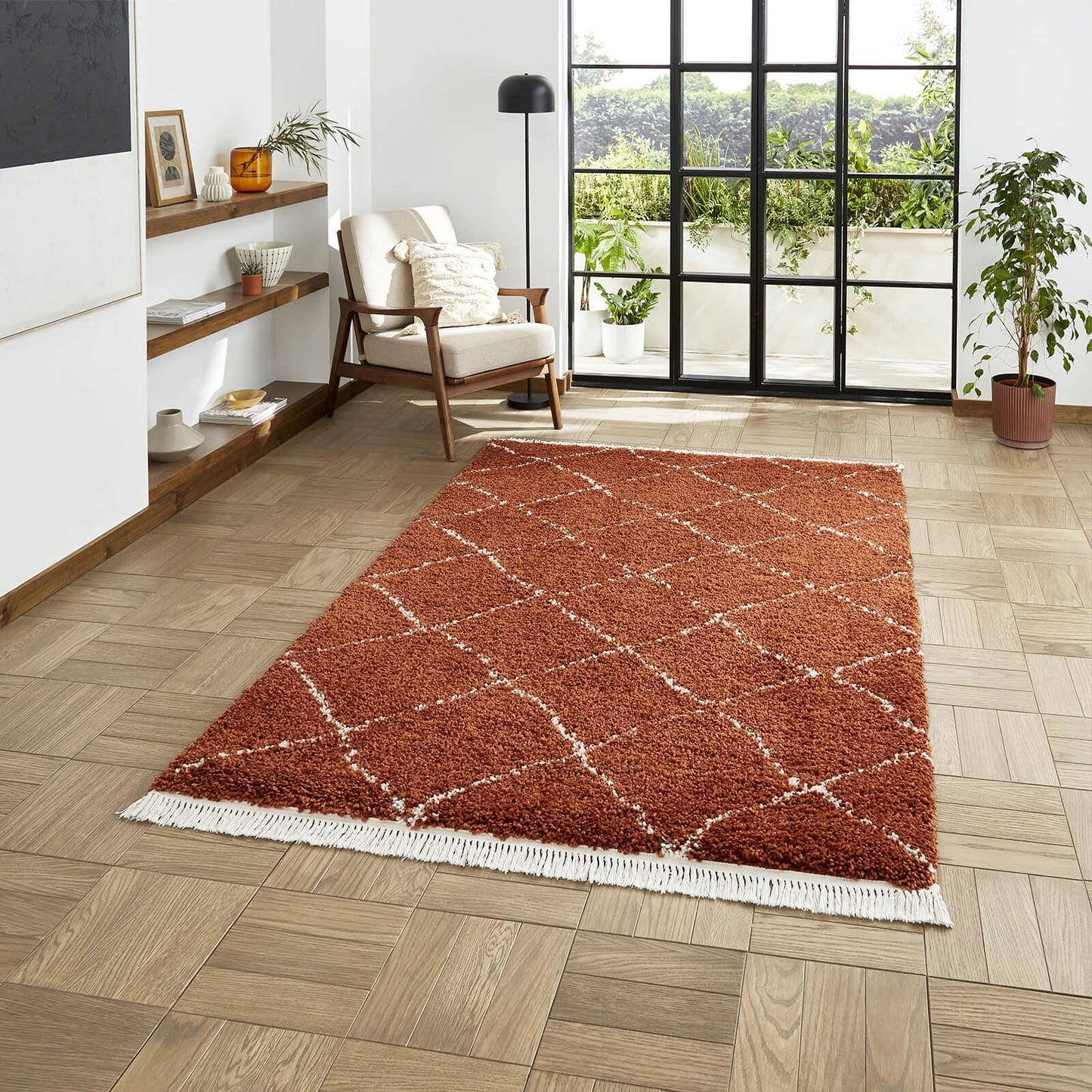 Boho 5413 Rust Berber Rug