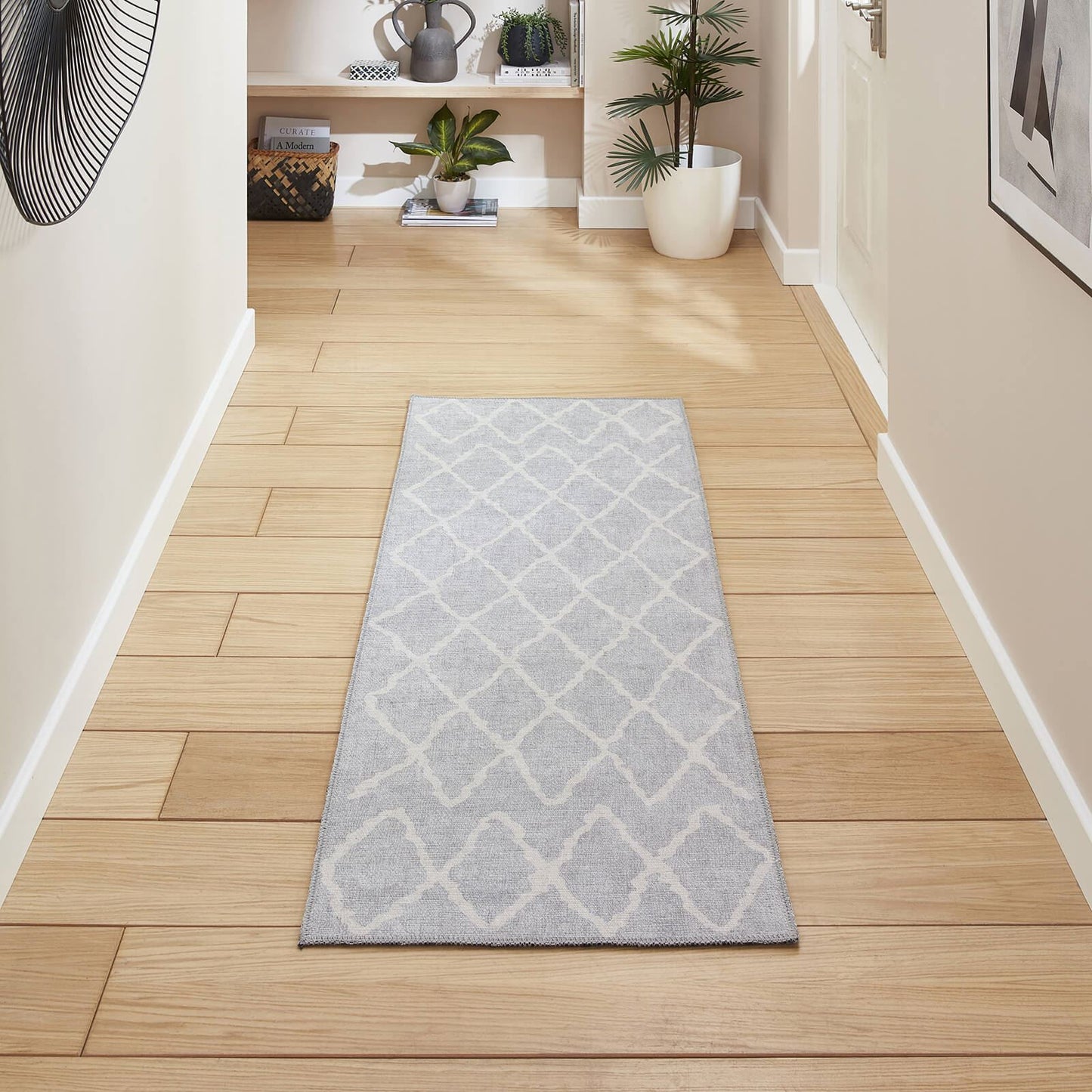 Coral H1060 Light grey Berber Washable Rug