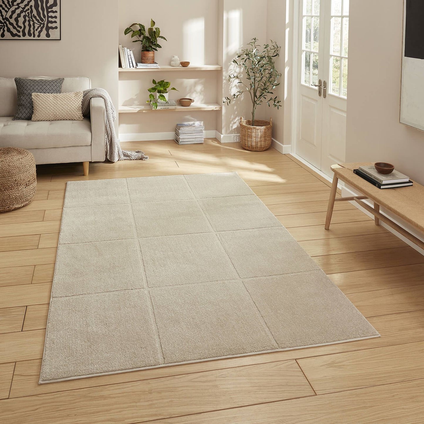 Elio 70100 Mink Modern Geometric Rug