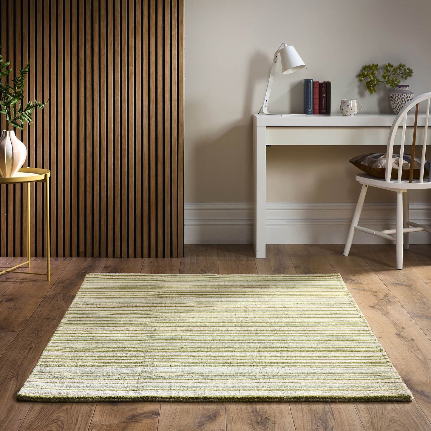 Origins Fine Stripes Green Rug - 80 x 150cm (2ft 6" x 5ft 0")