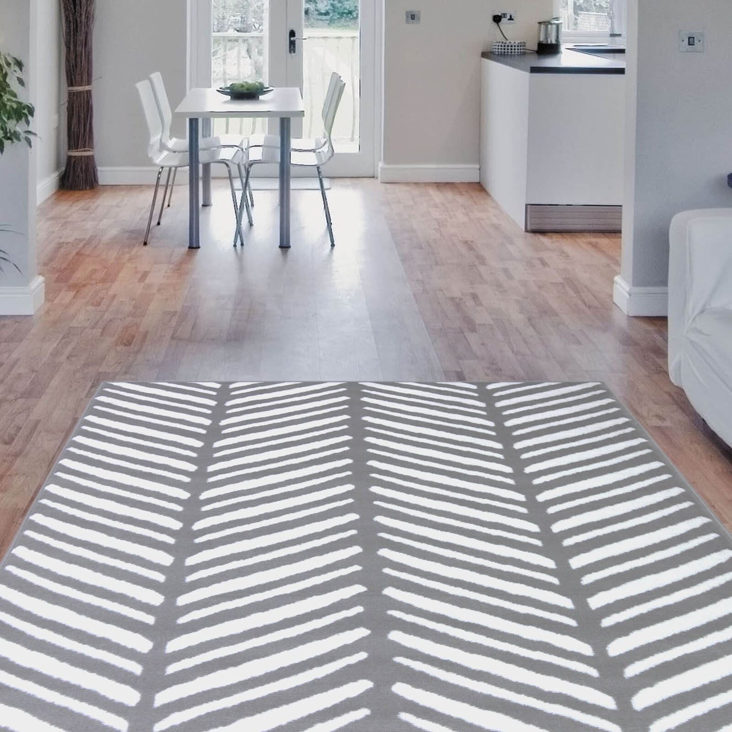 Maestro Herringbone Silver Contemporary Rug