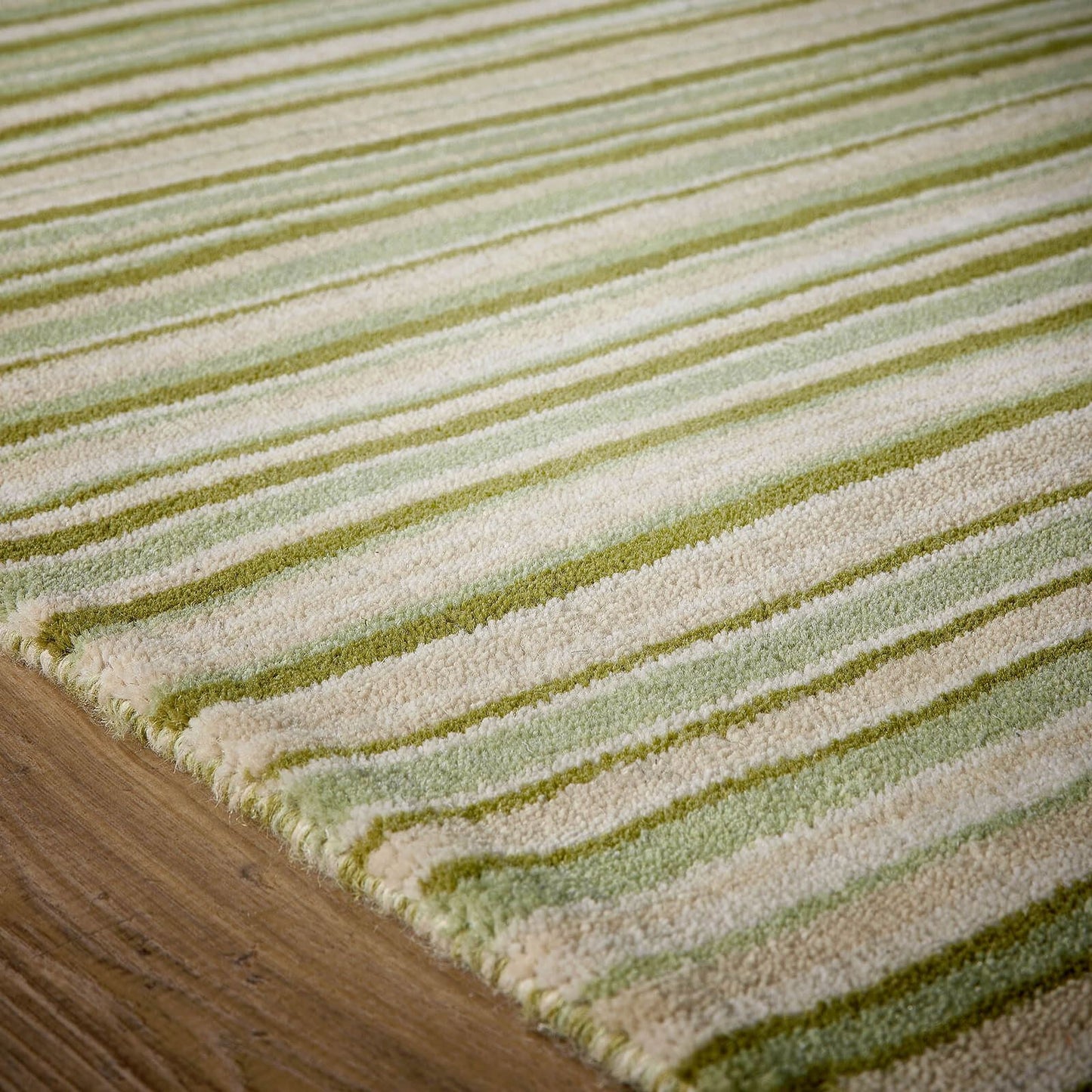 Origins Fine Stripes Green Rug - 80 x 150cm (2ft 6" x 5ft 0")