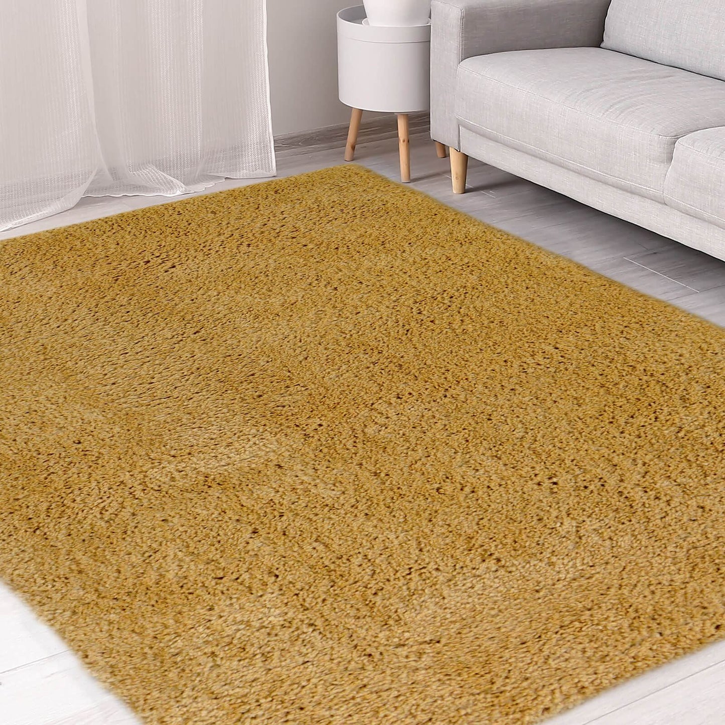 Snug Ochre Plain Rug