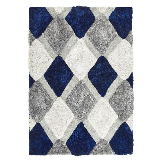 Origins 3D GEO Shaggy Navy Rug