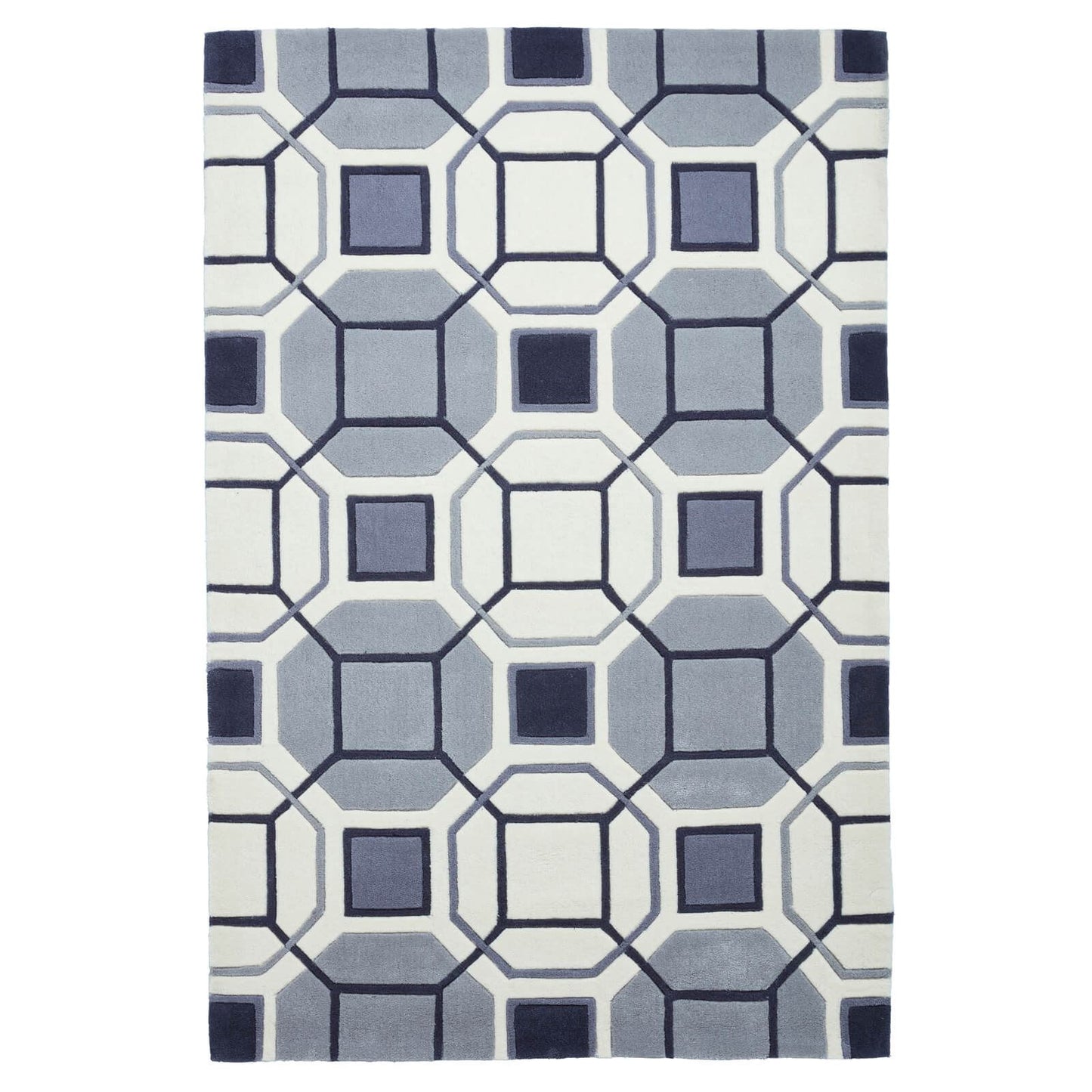 Modern Hong Kong 9238 Geometric Design Ivory Grey 120 X 170Cm Rug