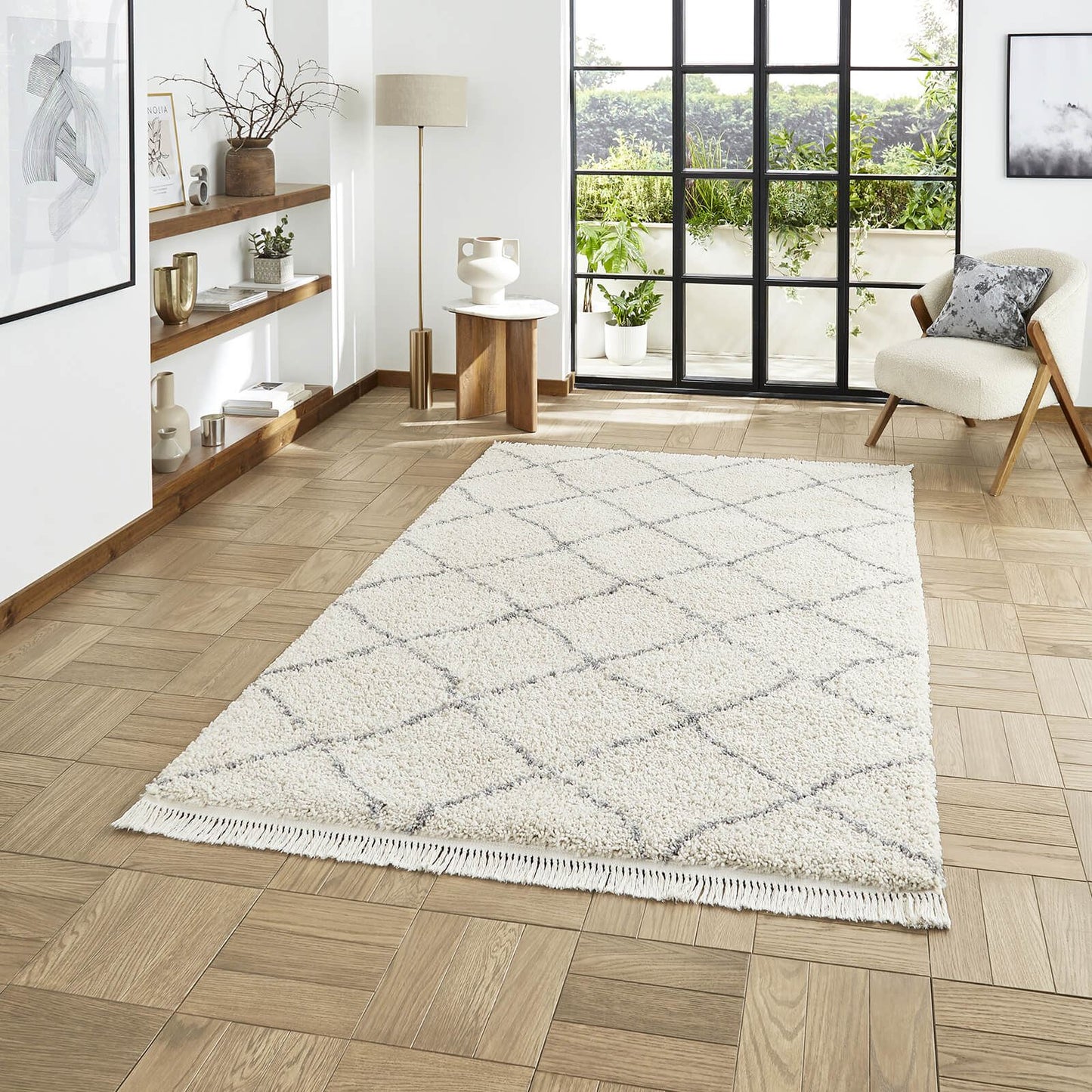 Boho 5413 Cream Berber Rug