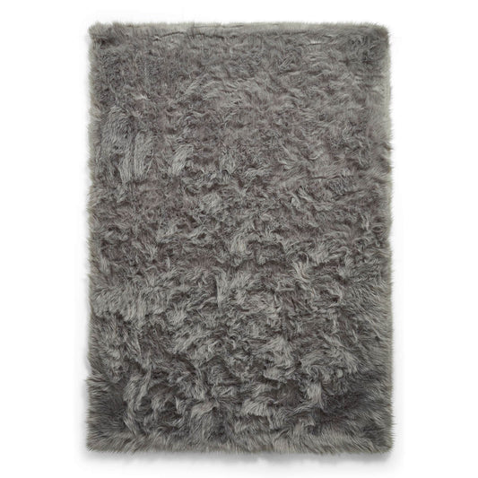 Polar Plush Grey Soft Shaggy Rug - 160 x 220cm (5ft 3" x 7ft 3")