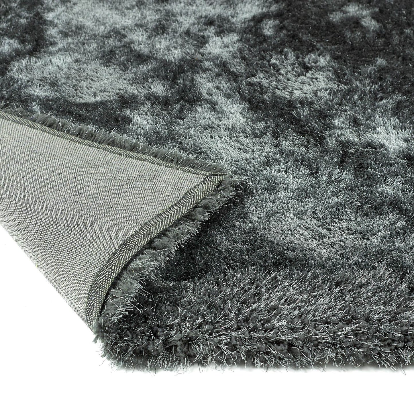 Origins Shimmer Shaggy Border Charcoal Rug