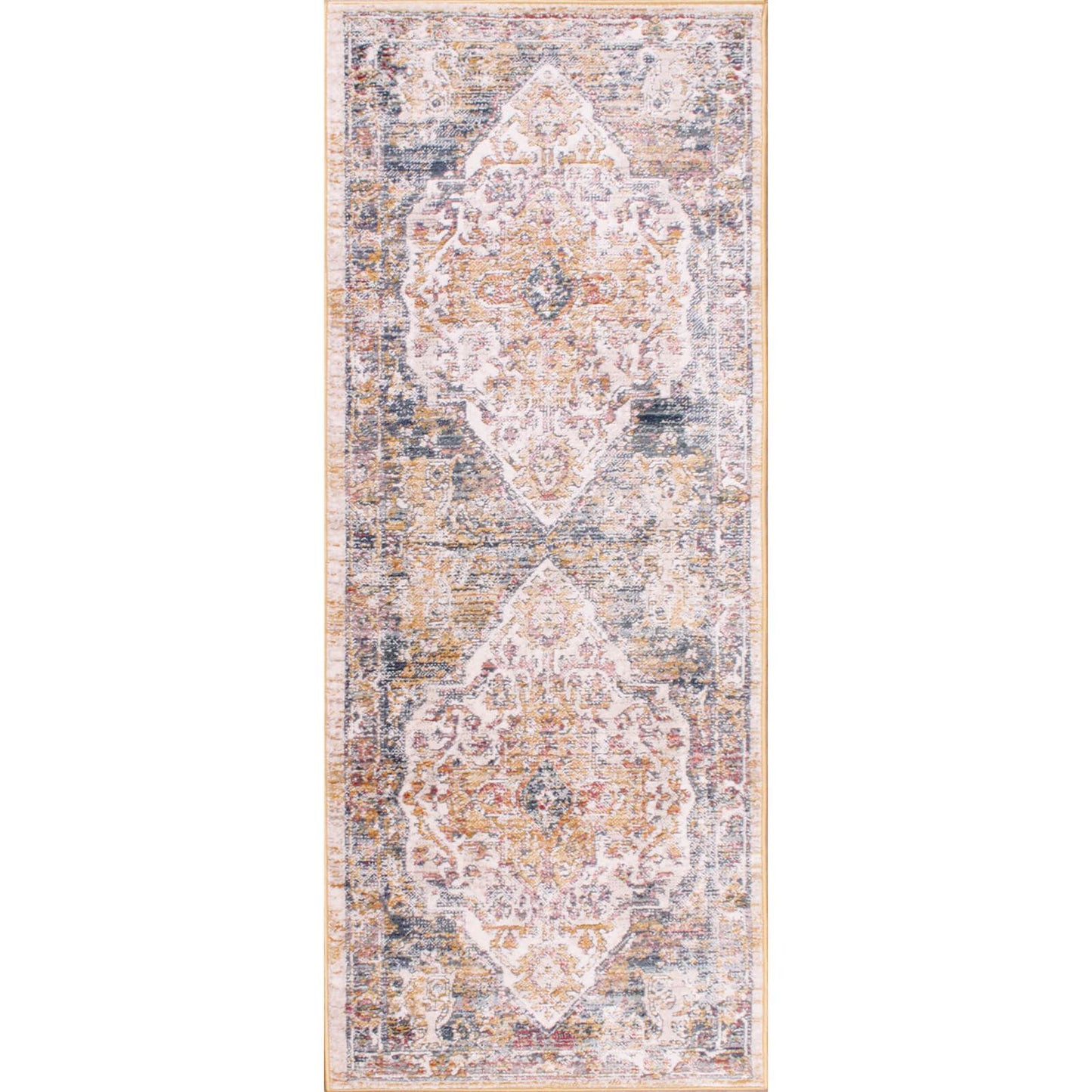 Classic Nova 9048A White Abstract Floral Oriental Striking Designer Traditional Rugs 67X200Cm