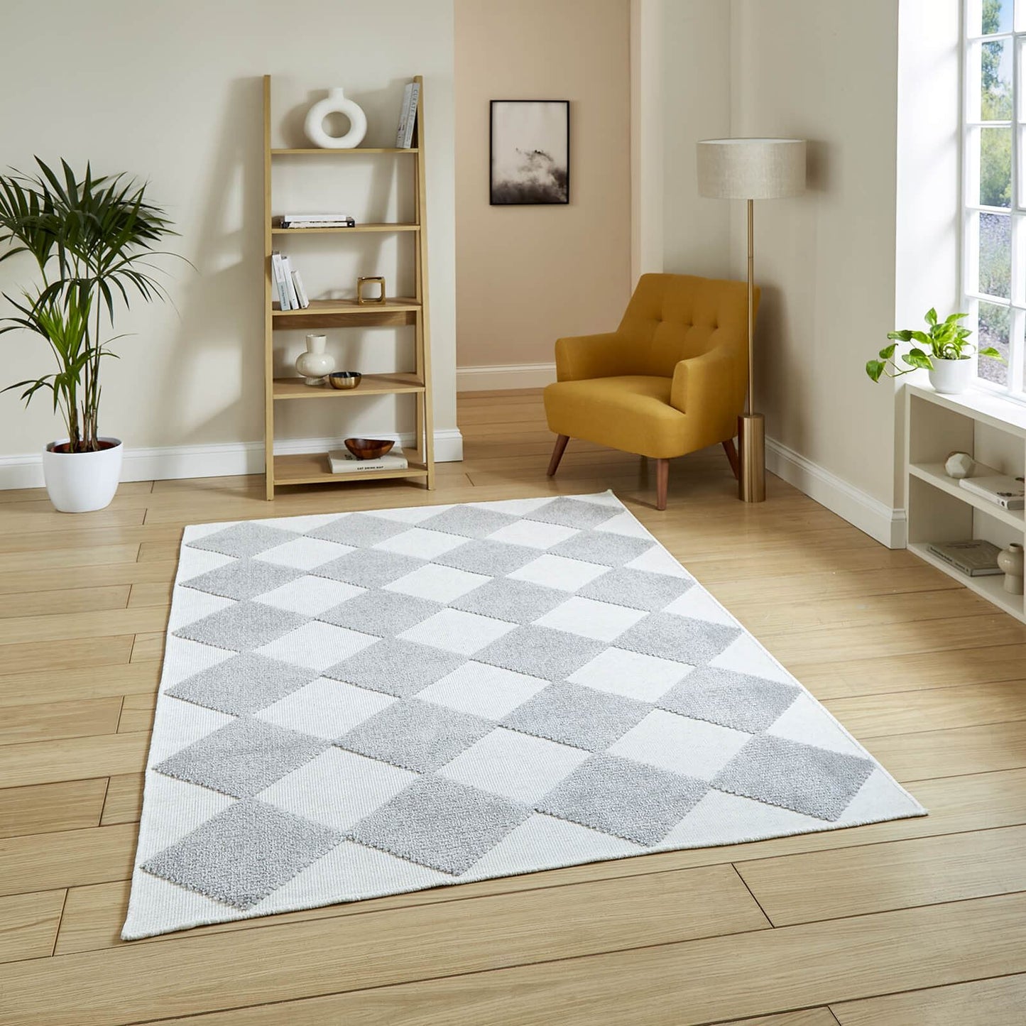 Lyna J0529 Cream Washable Rug - 200 x 290cm (6ft 6" x 9ft 6")