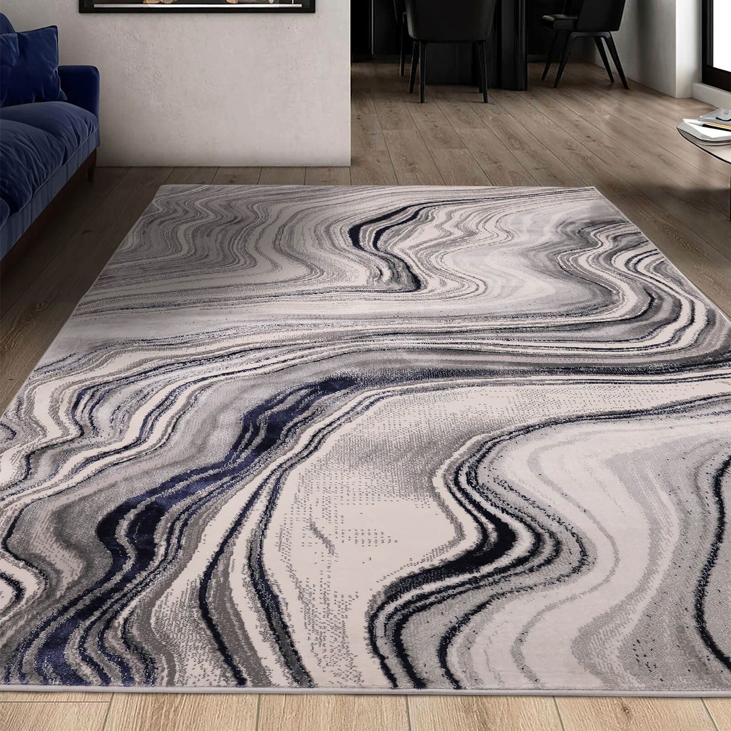 Dusk Watercolour Navy Rug