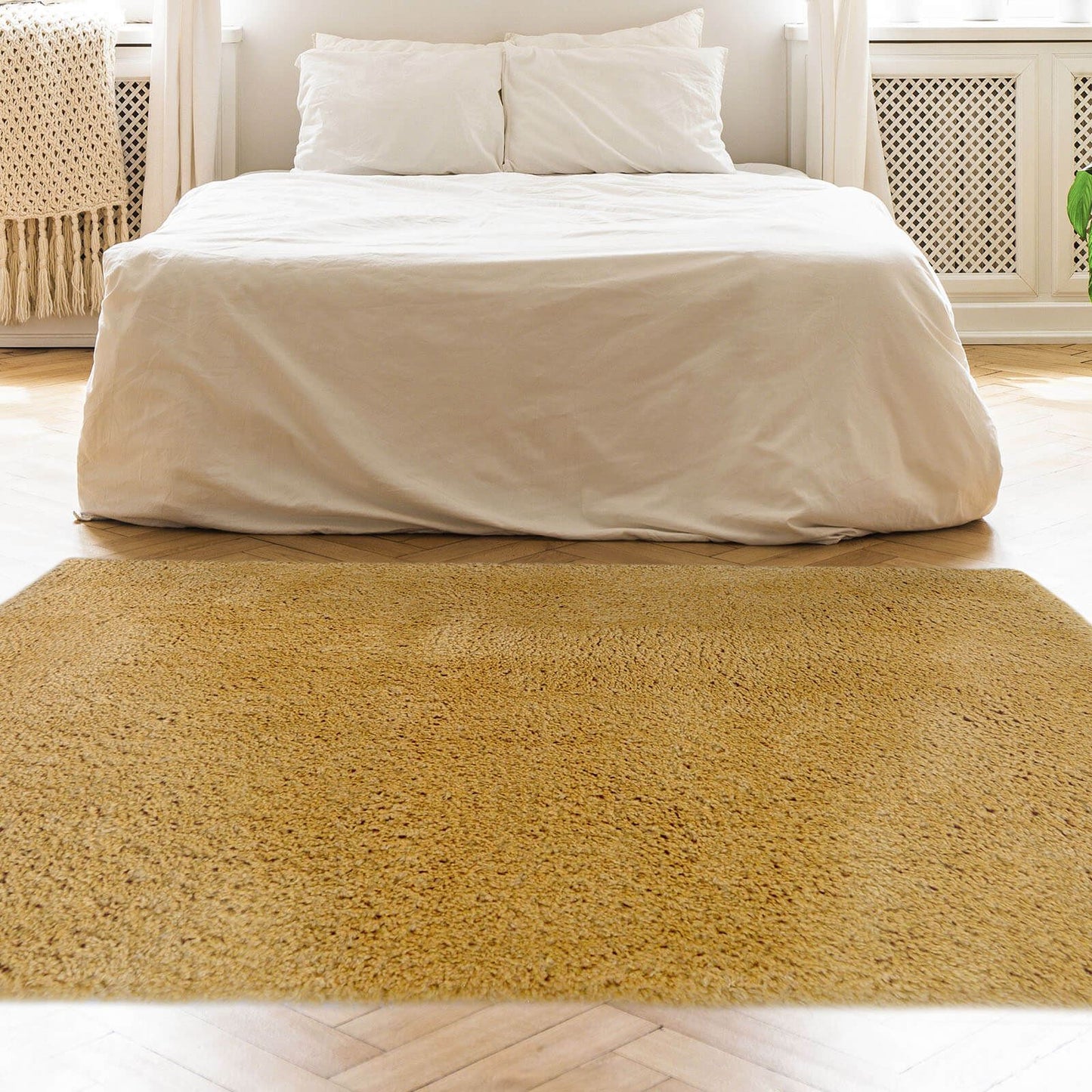 Snug Ochre Plain Rug
