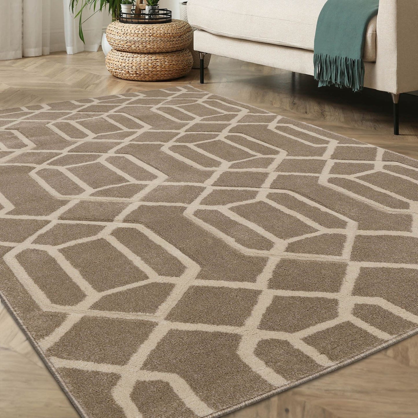 Newport Natural Lattice Rug