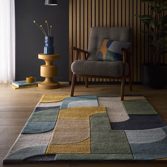 Origins Retro Deco Blue Rug