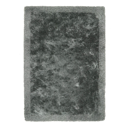 Origins Shimmer Shaggy Border Charcoal Rug