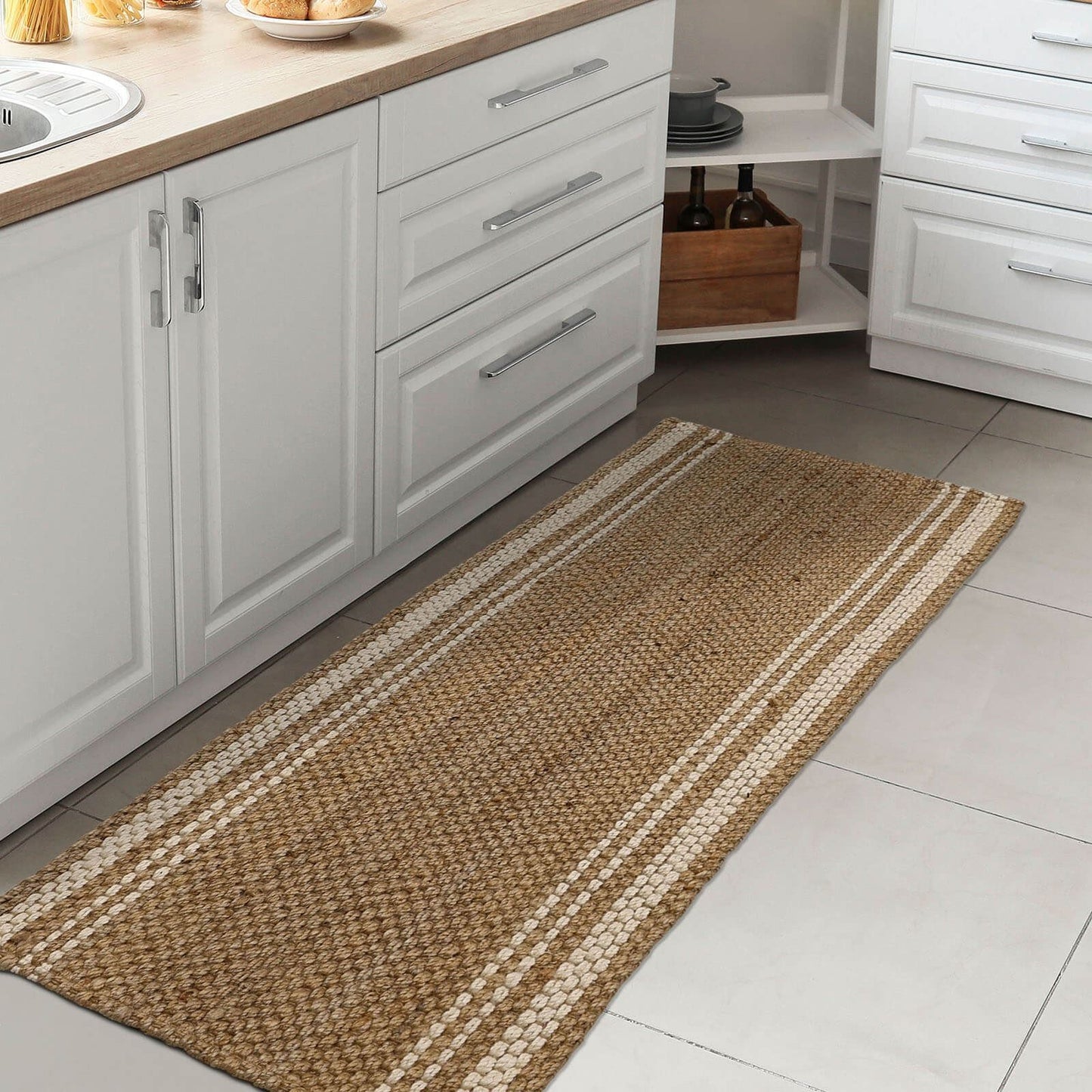 Jute Stripe Natural Rug