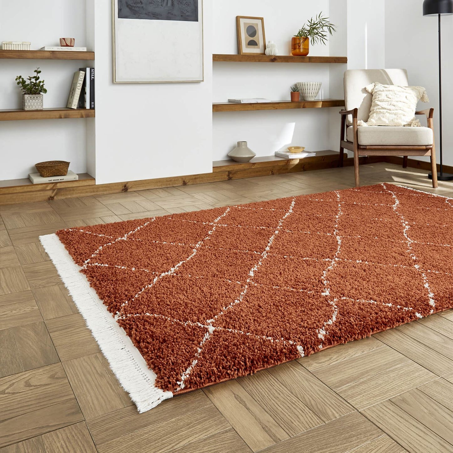 Boho 5413 Rust Berber Rug