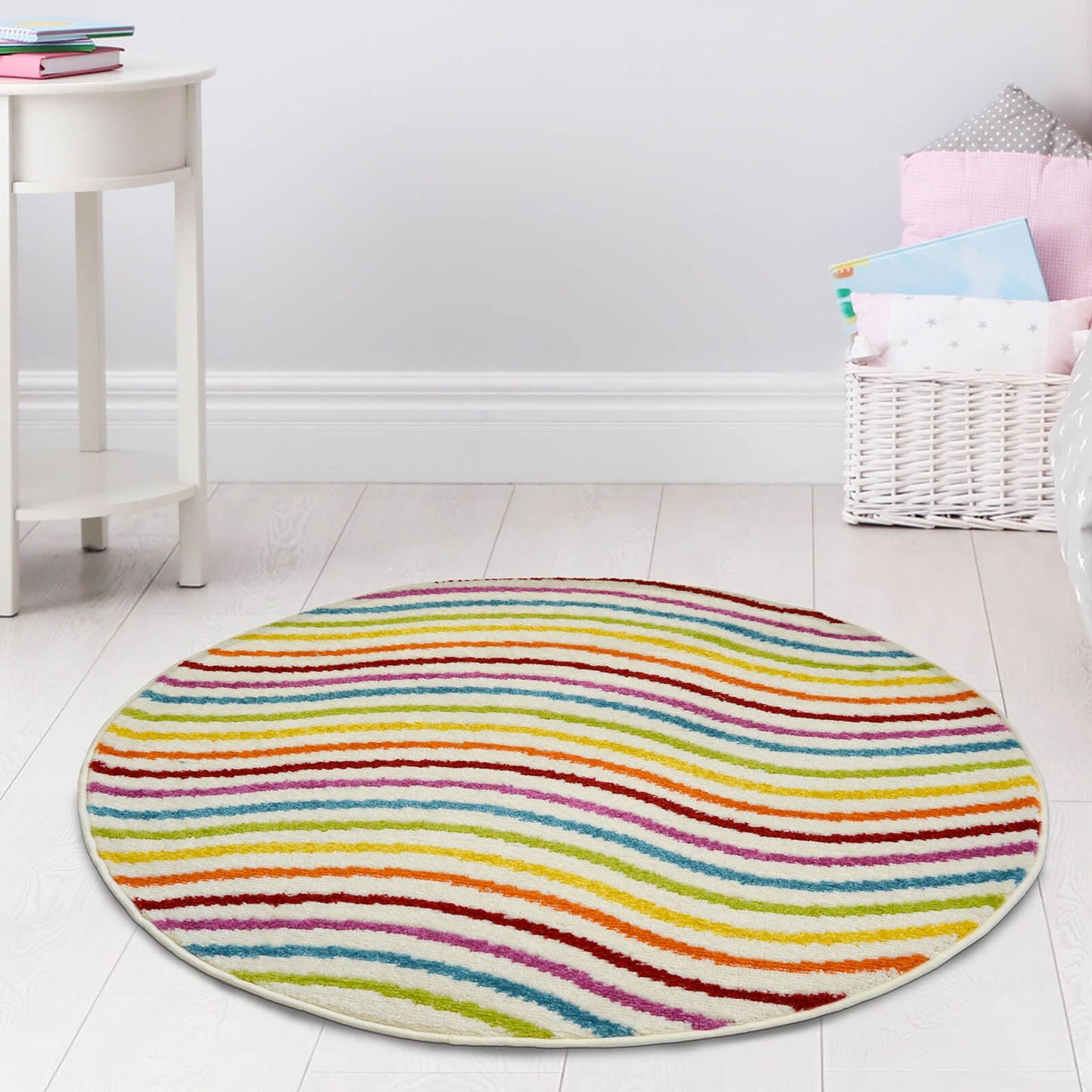 Colour Pop Wave Kids Multi Rug - 100 X 100cm (3ft 2" x 3ft 2")