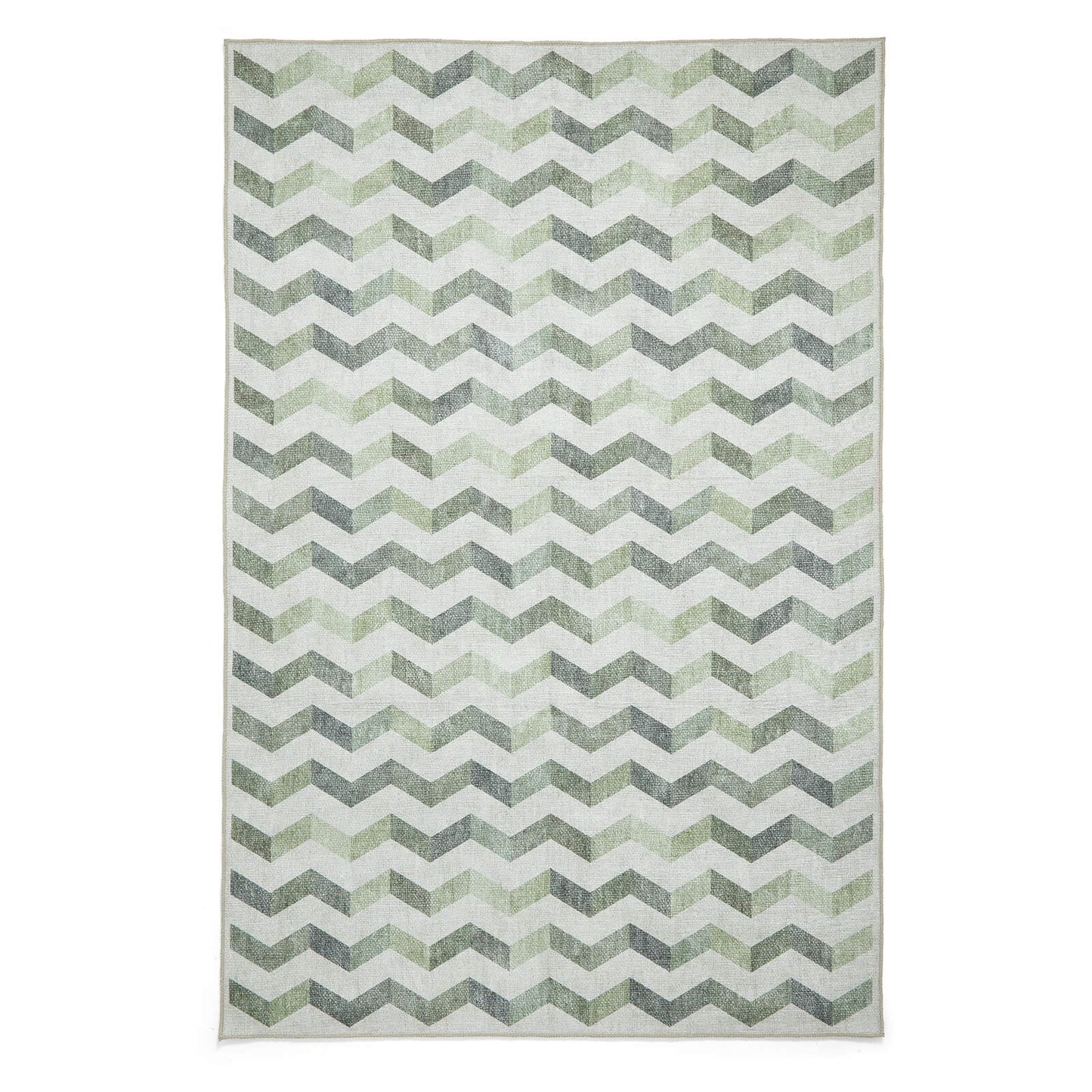 Coral H1059 Green  Modern Washable Rug