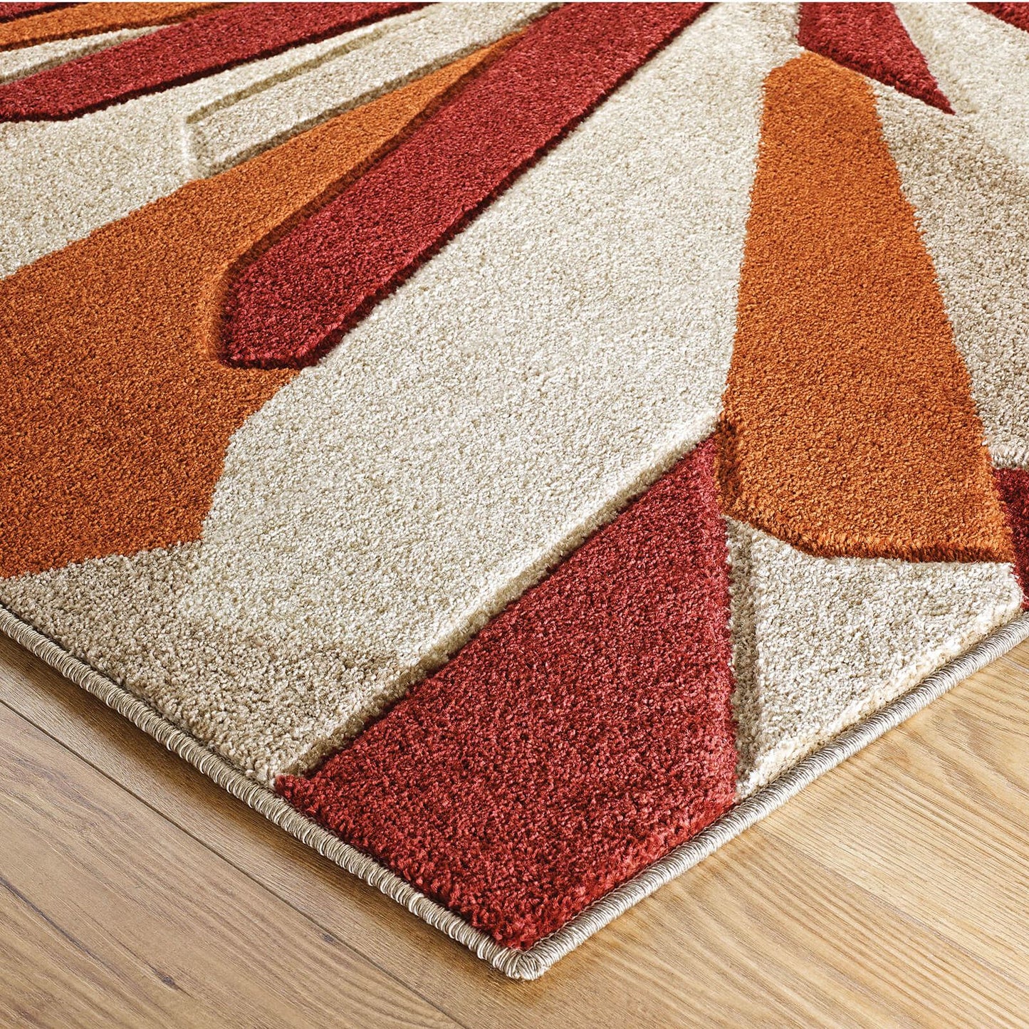 Portland 3337 E Abstract Red Rug - 060 X 230cm Hall Runner