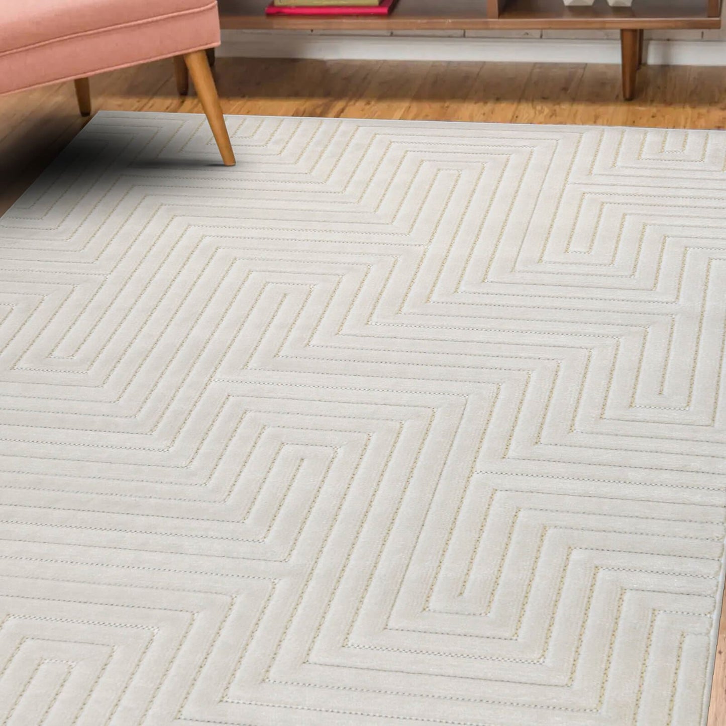 Malmo Maze White Contemporary Rug