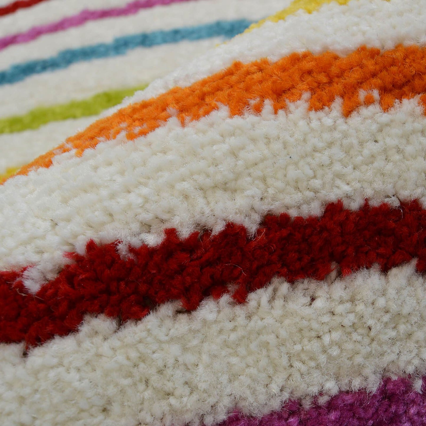 Colour Pop Wave Kids Multi Rug - 100 X 100cm (3ft 2" x 3ft 2")