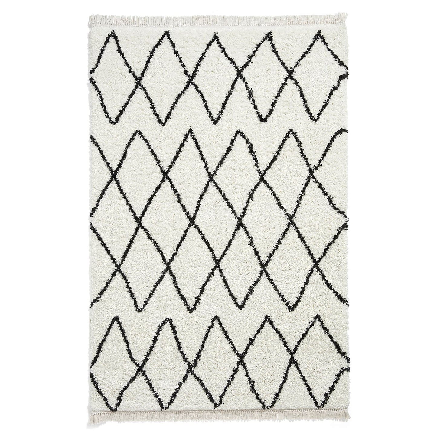 Boho 8280 White/Black Berber Rug - 80 x 150cm (2ft 6" x 5ft 0")